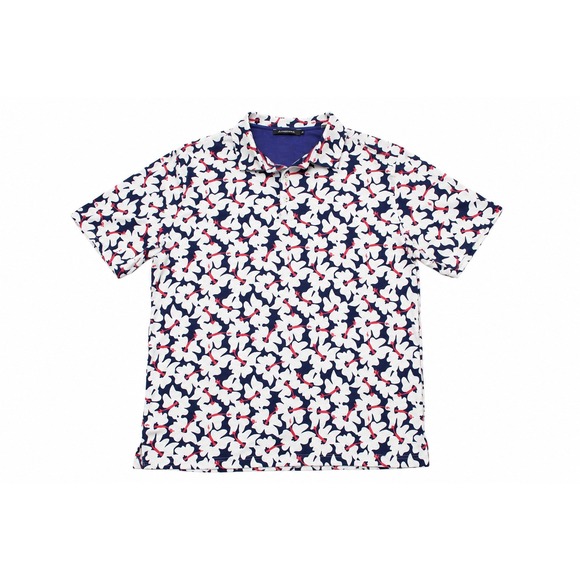 Bugatchi Other - Bugatchi Polo Shirt Mens XL White Blue Pink Floral Hibiscus Mercerized Cotton EC
